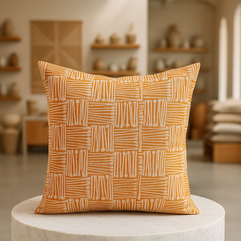 ARMONIA - Cubre cojín 45x45 tribal naranjo estilo boho envío Chile 694