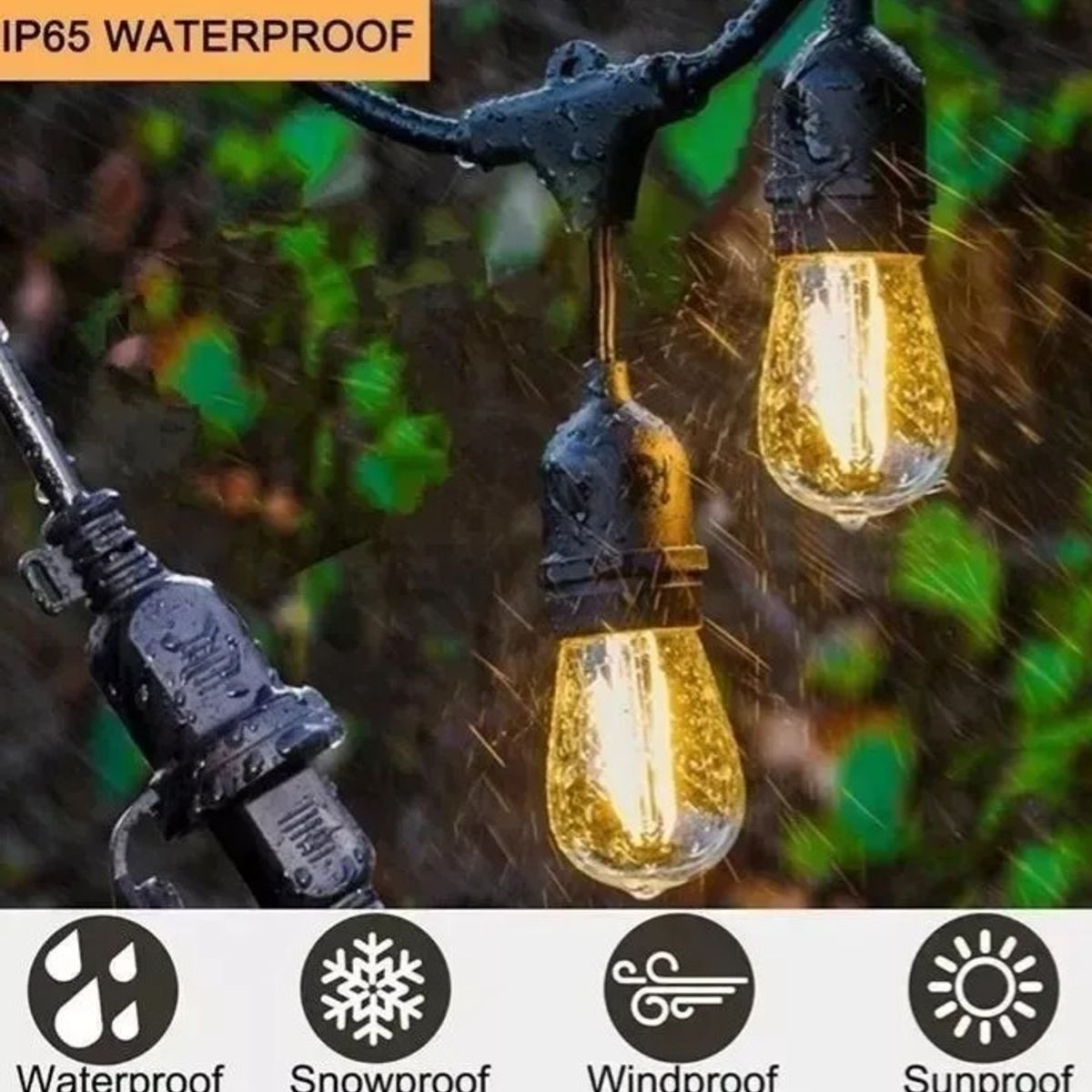 IRM - Guirnalda Solar Led 10 Ampolletas 10 Metros Luz Cálida