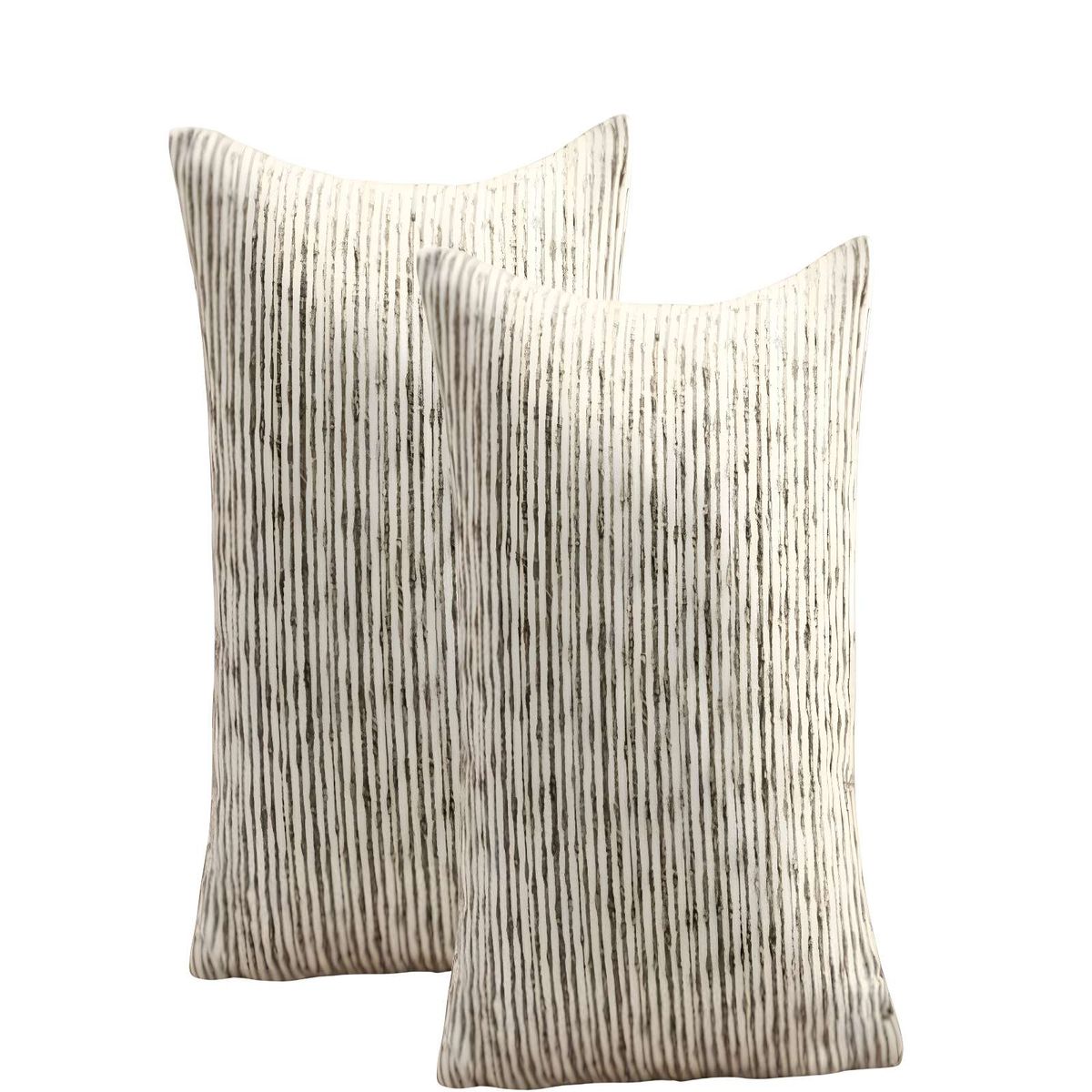 GENERICO - PACK DE 2 FUNDAS DE COJIN CHENILLE LINEA BEIGE