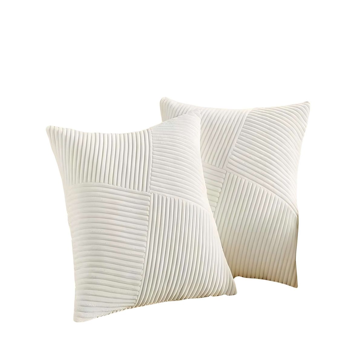 GENERICO - PACK DE 2 FUNDAS DE COJIN FELPA BLANCO