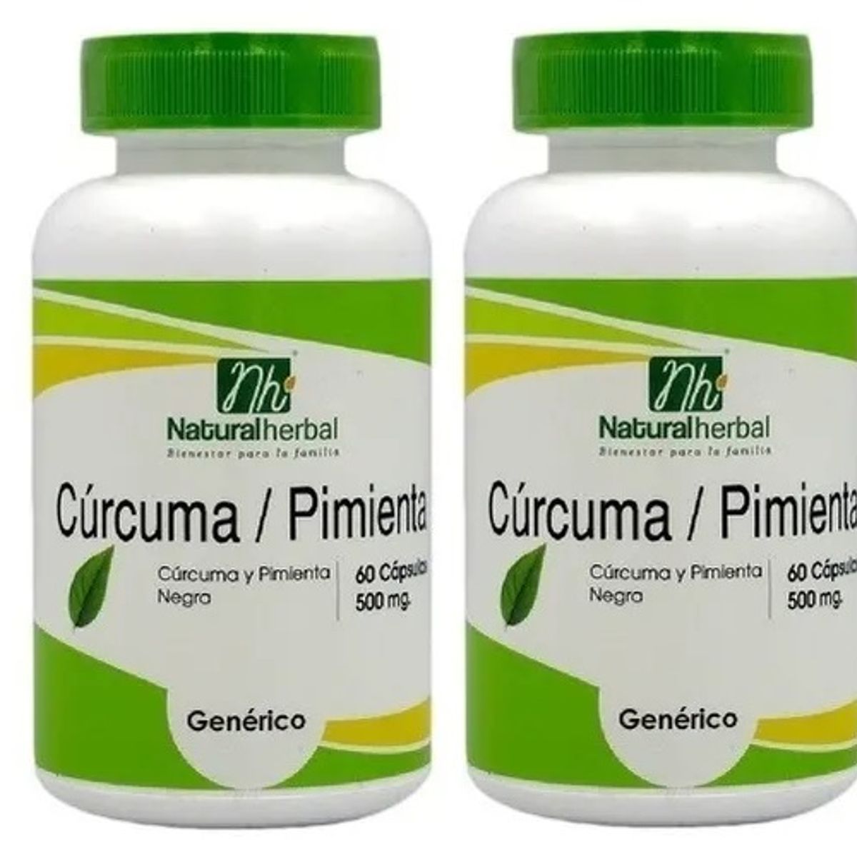 GENERICO - Curcuma + Pimienta Nh 2 Frascos 2x60 Capsulas