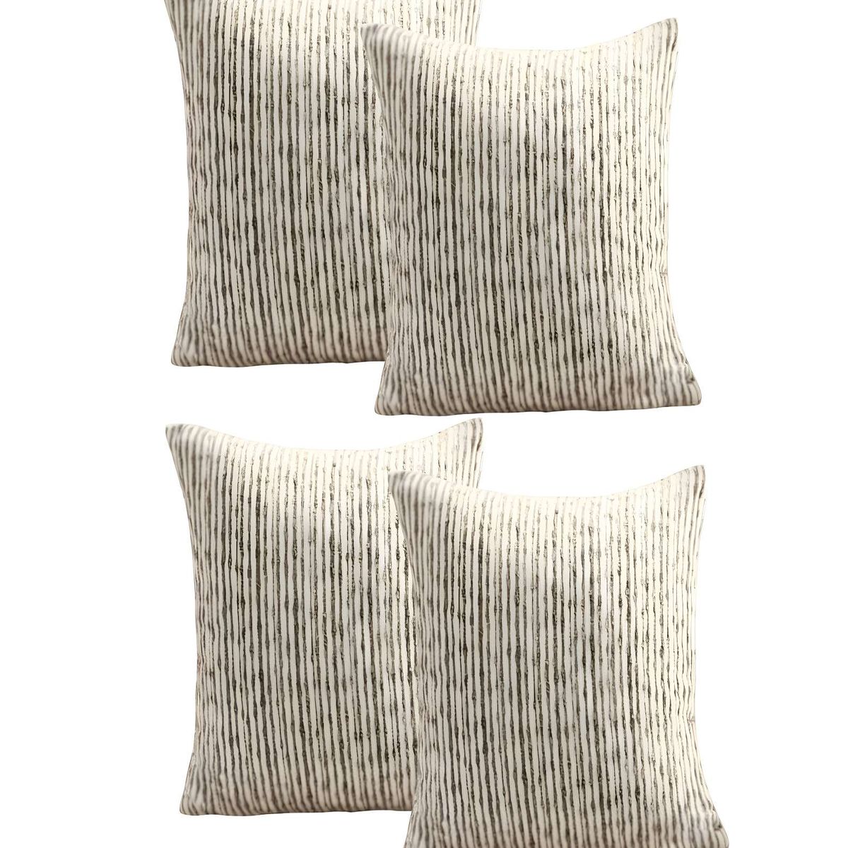 GENERICO - PACK DE 4 FUNDAS DE COJIN CHENILLE LINEA BEIGE