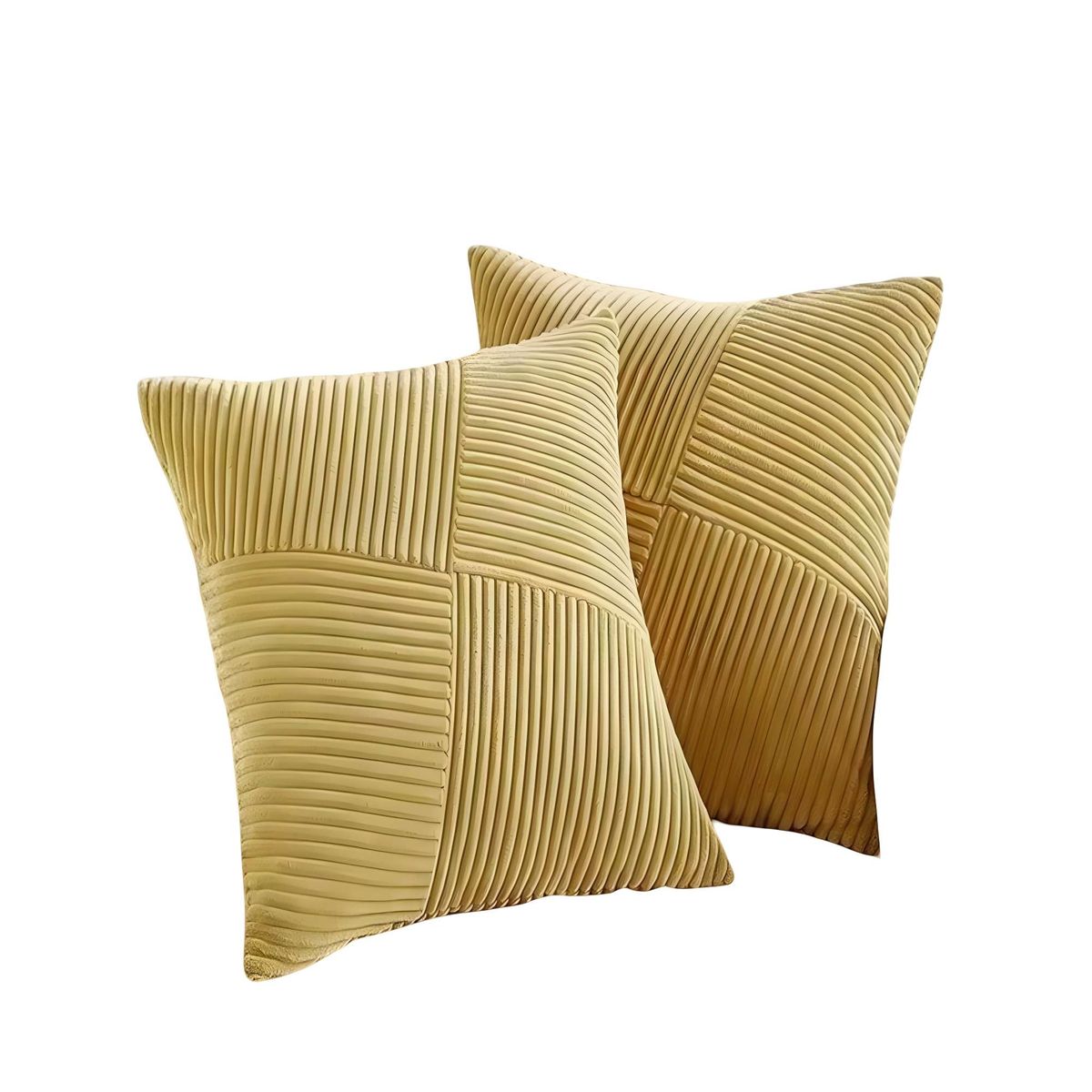 GENERICO - PACK DE 2 FUNDAS DE COJIN FELPA AMARILLO