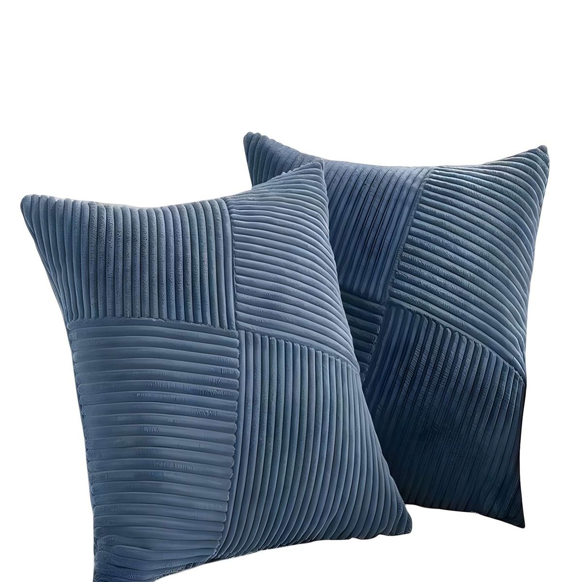 GENERICO - PACK DE 2 FUNDAS DE COJIN FELPA AZUL