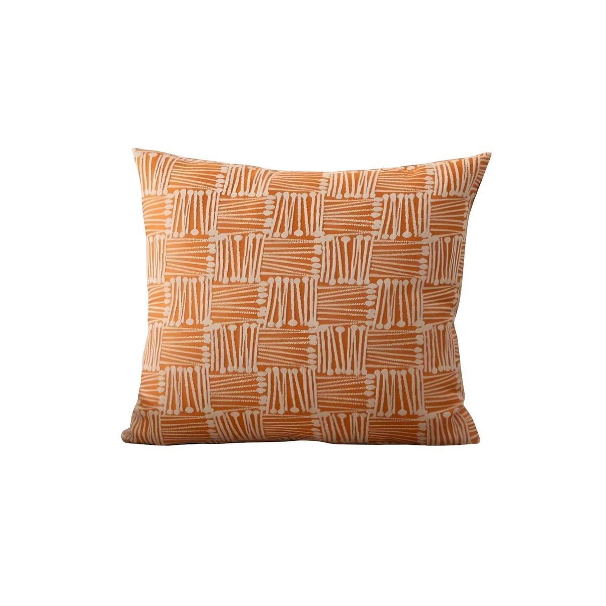 GENERICO - PACK DE 2 FUNDAS DE COJIN CUADROS ANARANJADO