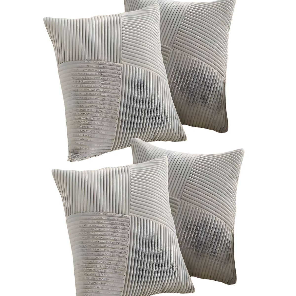 GENERICO - PACK DE 4 FUNDAS DE COJIN FELPA GRIS