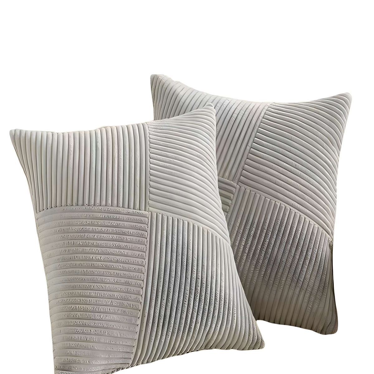 GENERICO - JUEGO DE 2 FUNDAS DE COJIN FELPA GRIS…