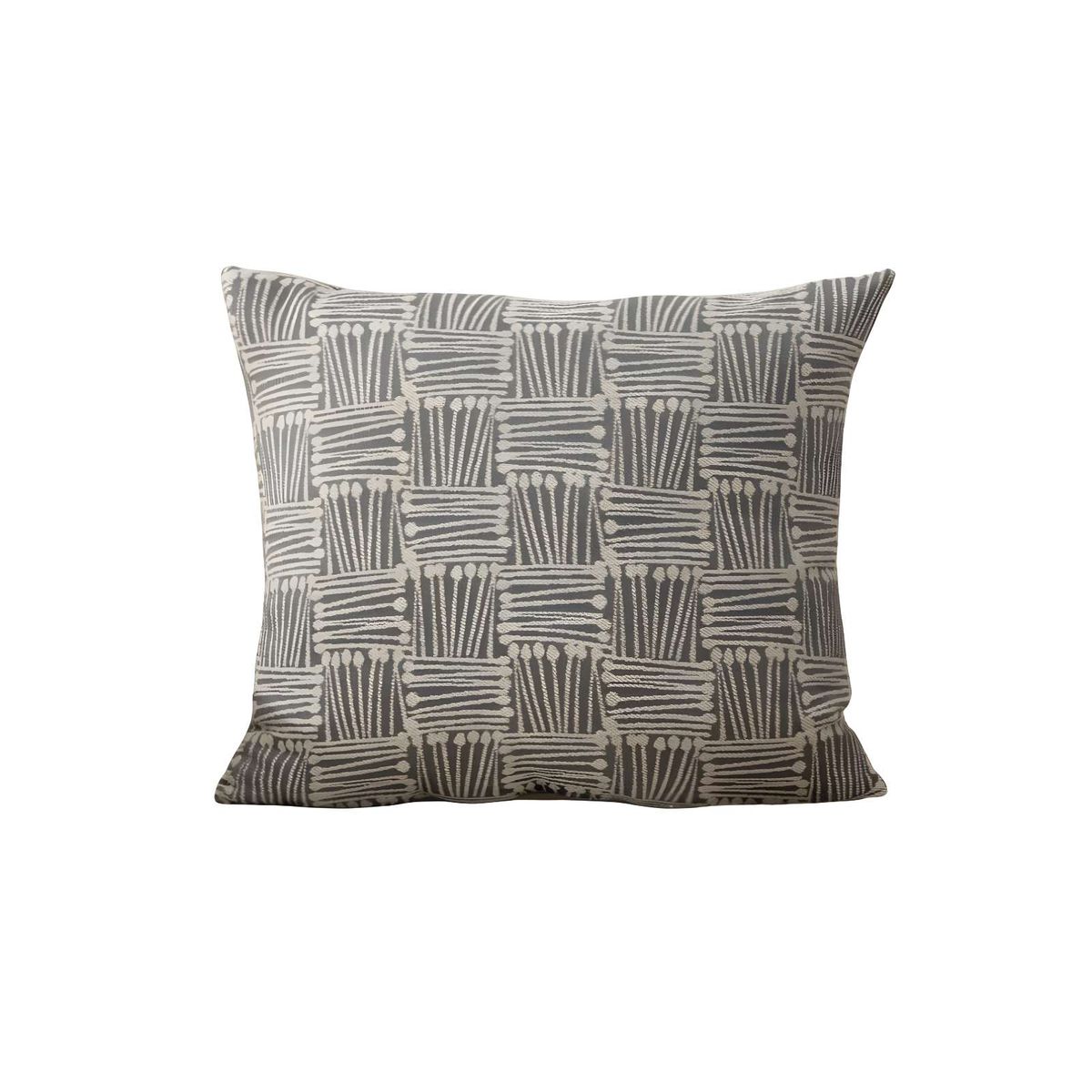 GENERICO - JUEGO DE 2 FUNDAS DE COJIN CUADROS GRIS