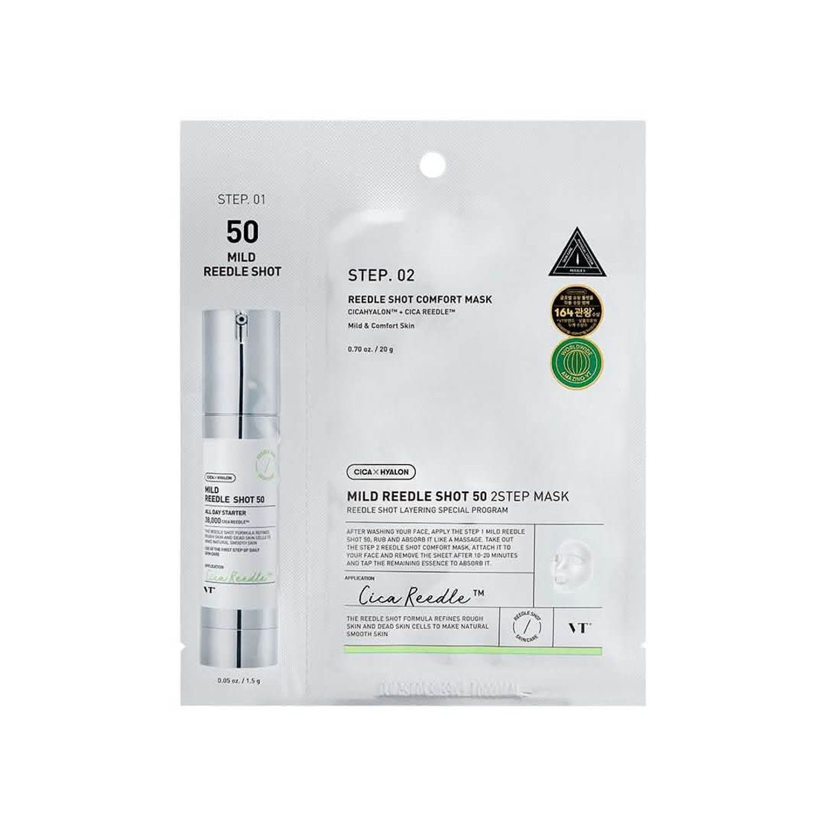 VT COSMETICS - Mascarilla 2 Pasos Mild Reedle Shot 50 VT Cosmetics