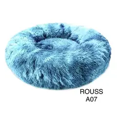 GENERICO - Cama para Mascotas Acolchada y Peludita 60cm Azul Jaspeado
