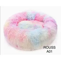 GENERICO - Cama para Mascotas Acolchada y Peludita 60cm Arcoiris