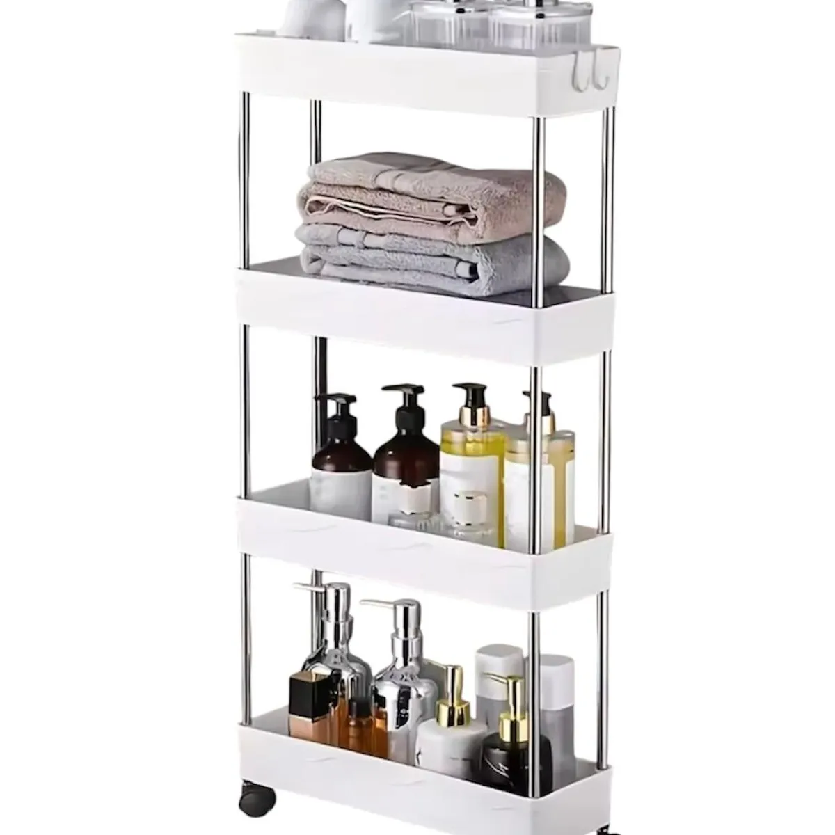 GENERICO - Carrito Organizador Con Ruedas 4 Niveles Almacenamiento Multifuncional