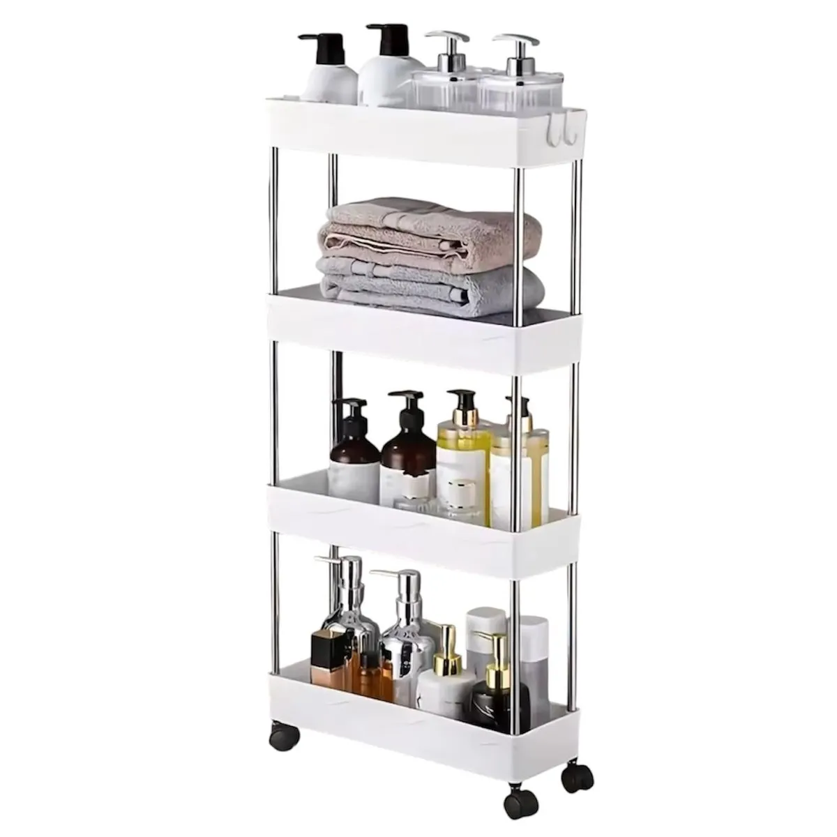 GENERICO - Carrito Organizador Con Ruedas 4 Niveles Almacenamiento Multifuncional