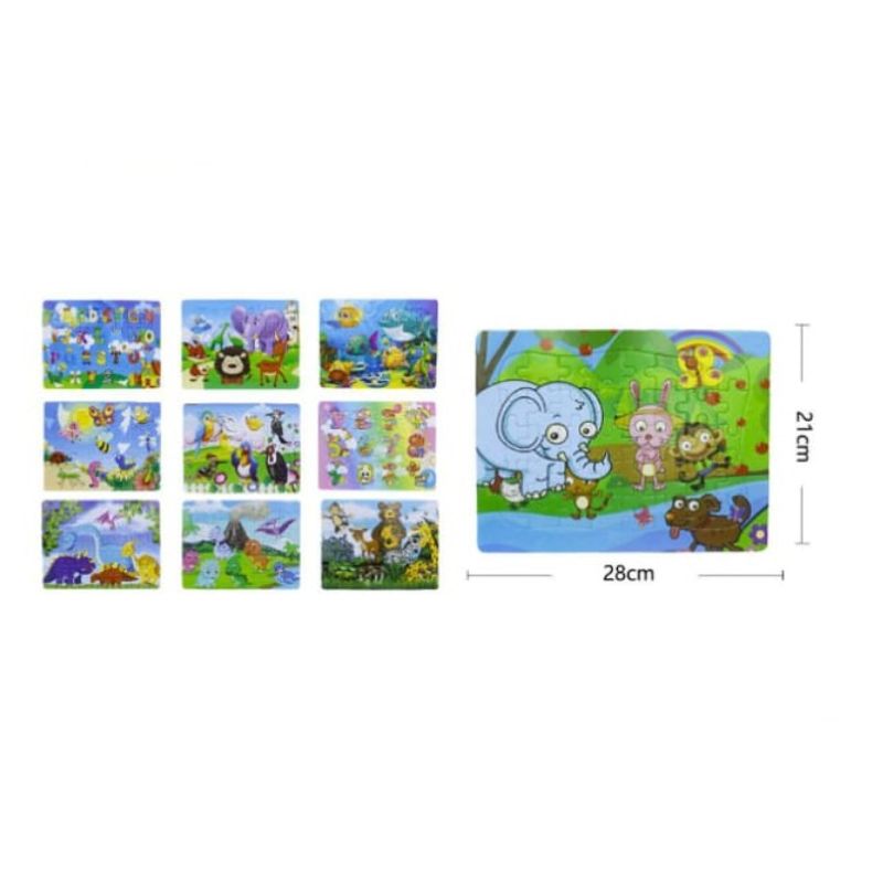 GENERICO - Puzzle Juguete Infantil  En Forma De Animales 28 X 21 Cm