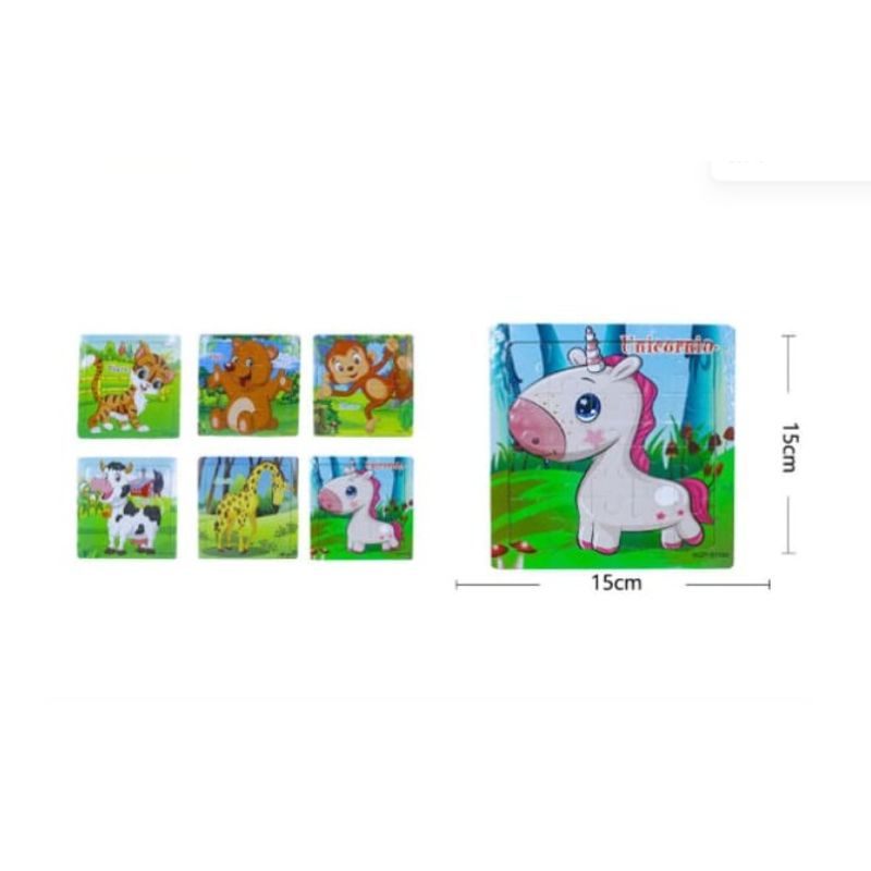 GENERICO - Puzzle Juguete Infantil  En Forma De Animales 15X15Cm