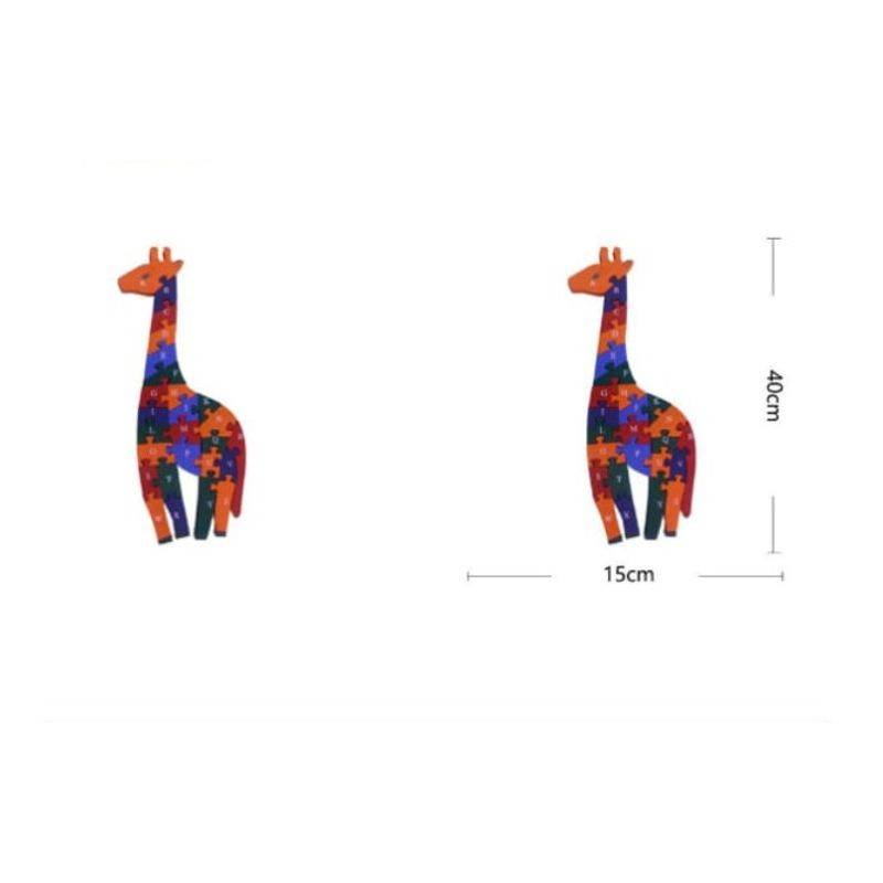 GENERICO - Puzzle Juguete Infantil  En Forma De Jirafa 40X15Cm