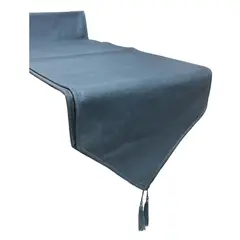NICE - Camino de Mesa Azul Eco Cuero Azul 180x35 cm