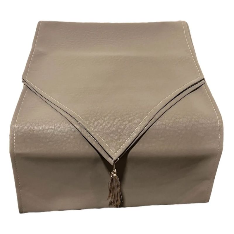 NICE - Camino de Mesa Azul Eco Cuero Marron 180x35 cm