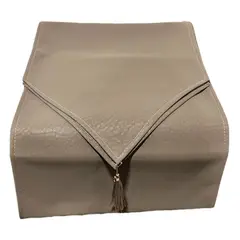 NICE - Camino de Mesa Azul Eco Cuero Marron 180x35 cm