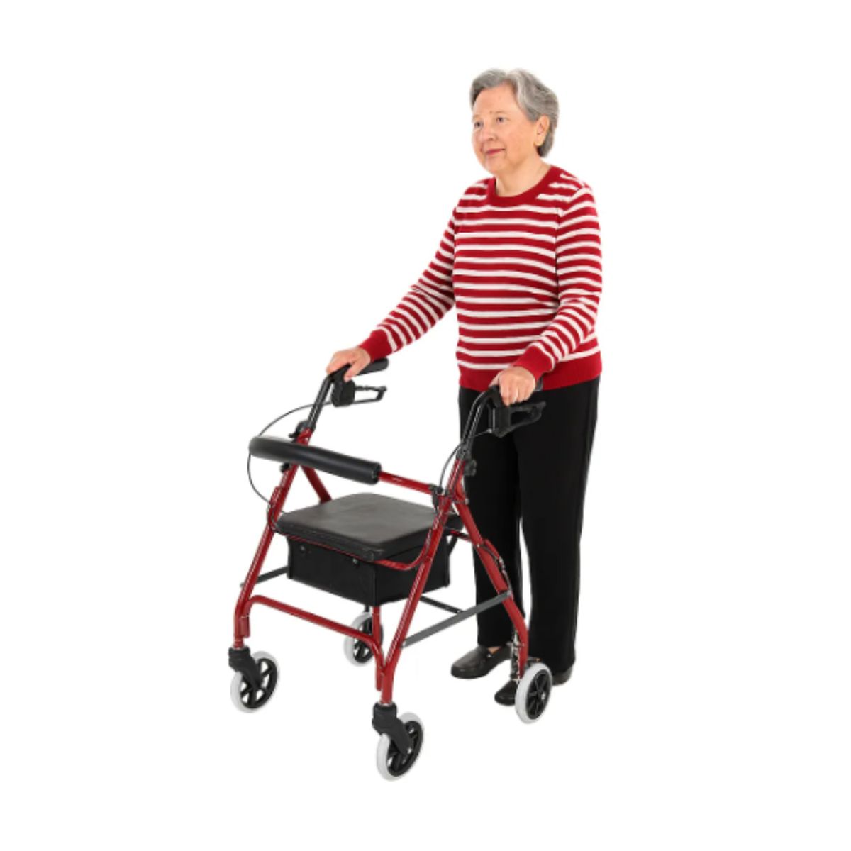 COSMETICAVAL - Burrito Andador Ortopedico Plegable 4 Ruedas Frenos Asiento