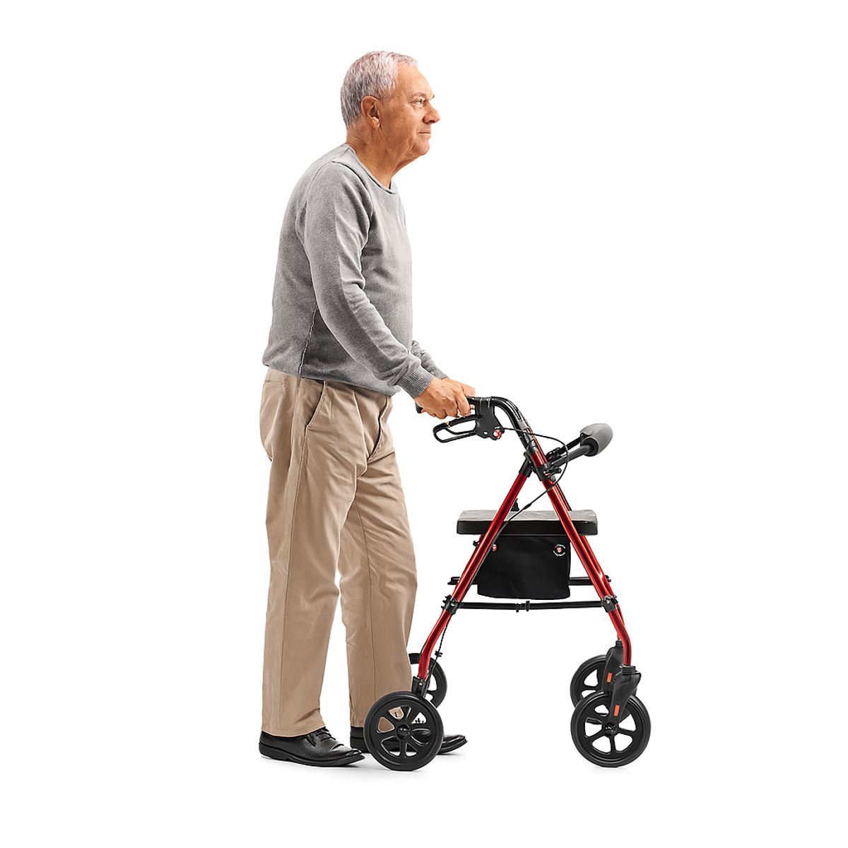 COSMETICAVAL - Burrito Andador Ortopedico Plegable 4 Ruedas Frenos Asiento