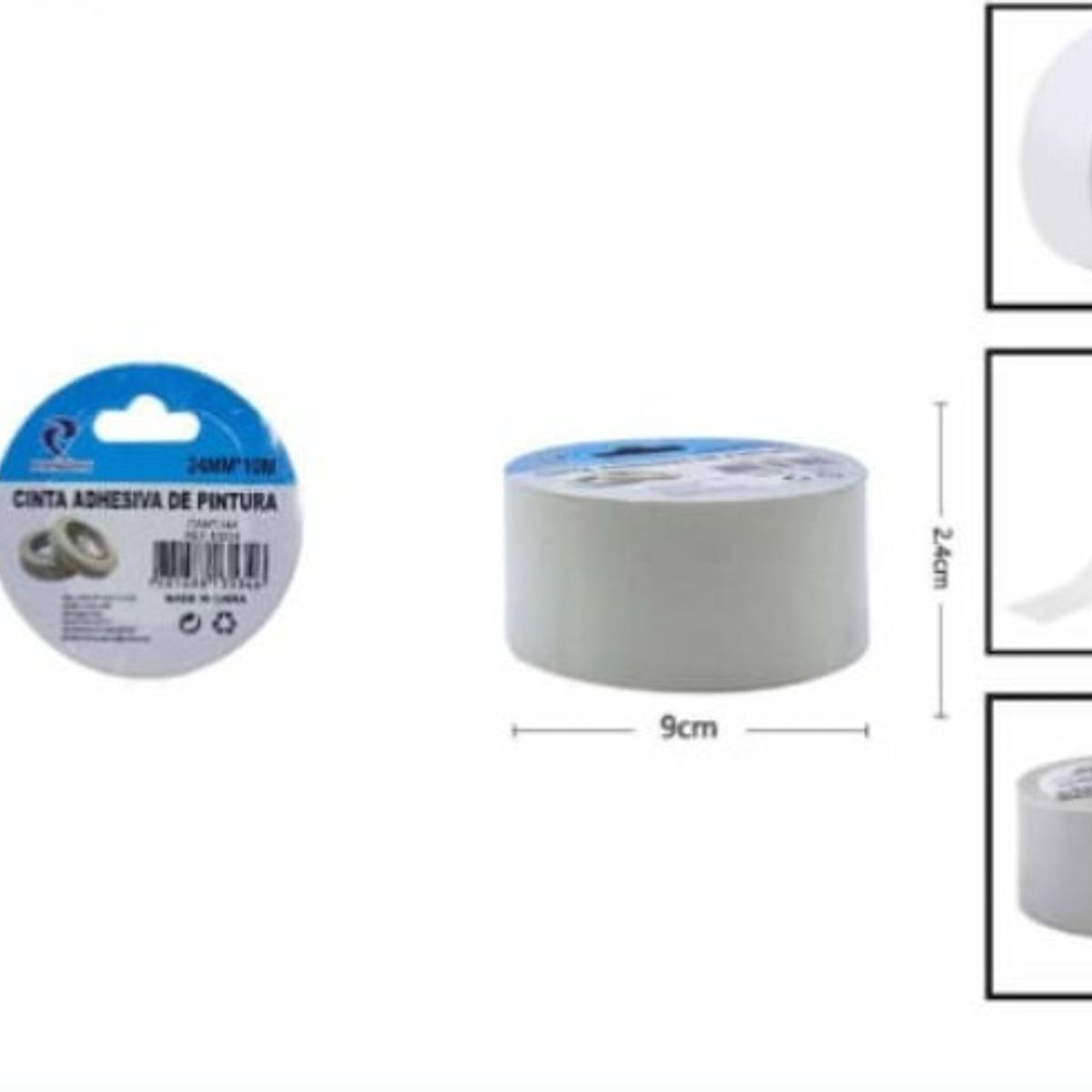 GENERICO - Cinta Adhesiva De Pintura 2 X 9 Cm Set 3 Unid
