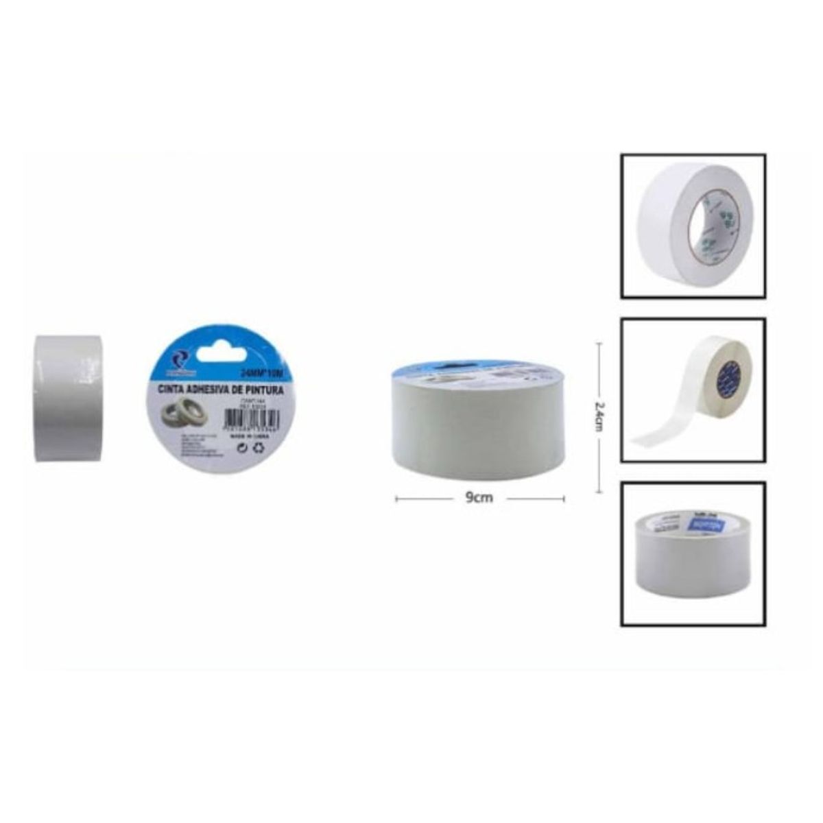 GENERICO - Cinta Adhesiva De Pintura 2 X 9 Cm Set 3 Unid