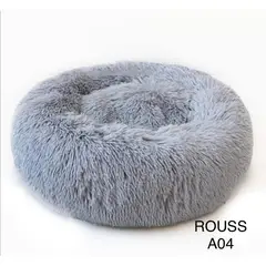 GENERICO - Cama para Mascotas Acolchada y Peludita 80cm Gris