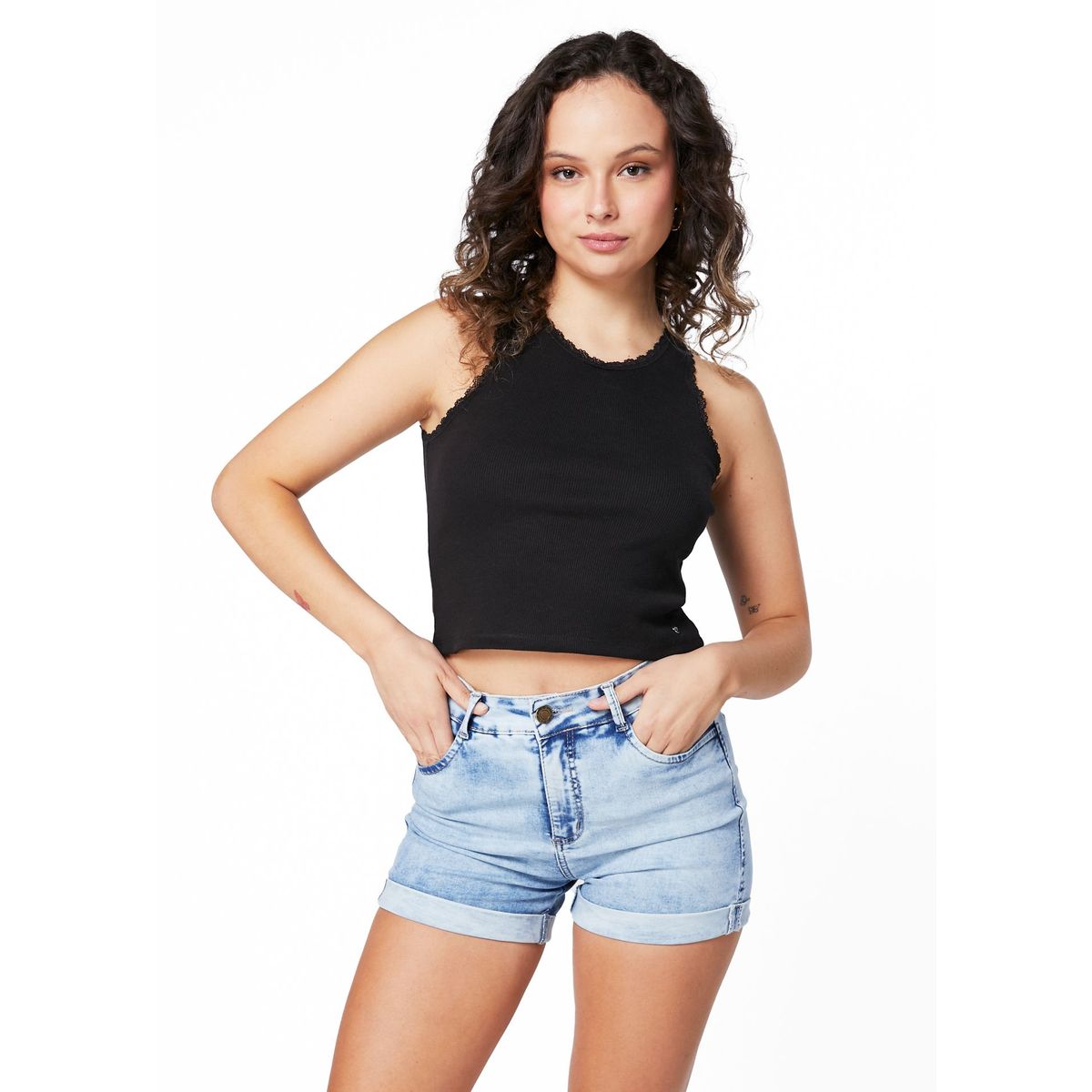 EFESIS - POLERA MUJER NOOSA SIN MAGAS BASICA - Negro