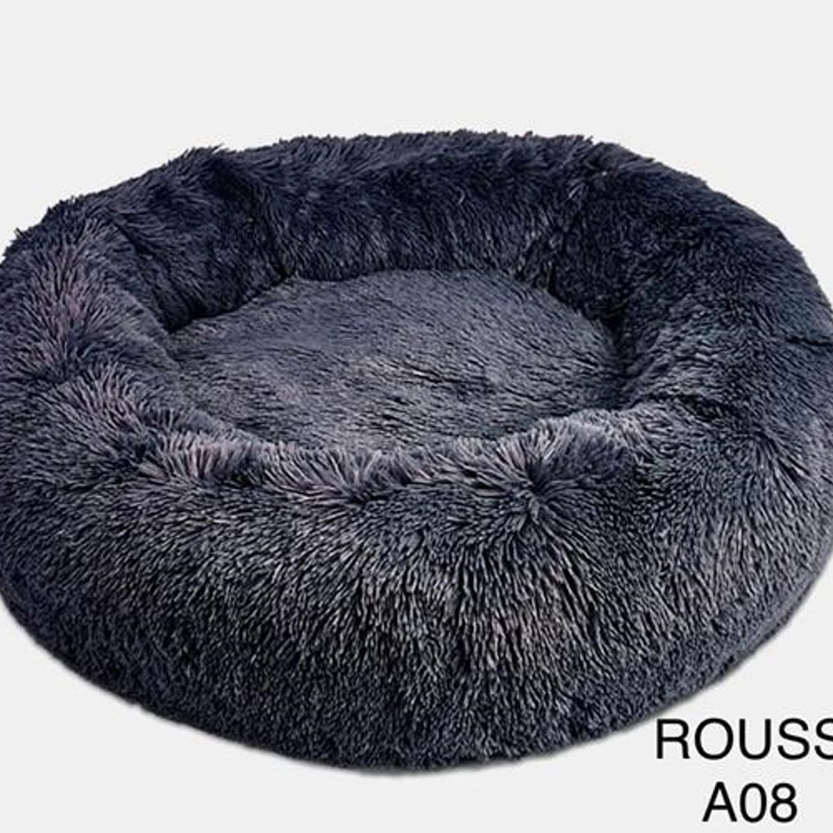 GENERICO - Cama para Mascotas Acolchada y Peludita 80cm Negro Jaspeado
