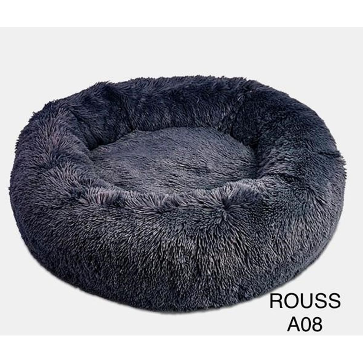 GENERICO - Cama para Mascotas Acolchada y Peludita 80cm Negro Jaspeado