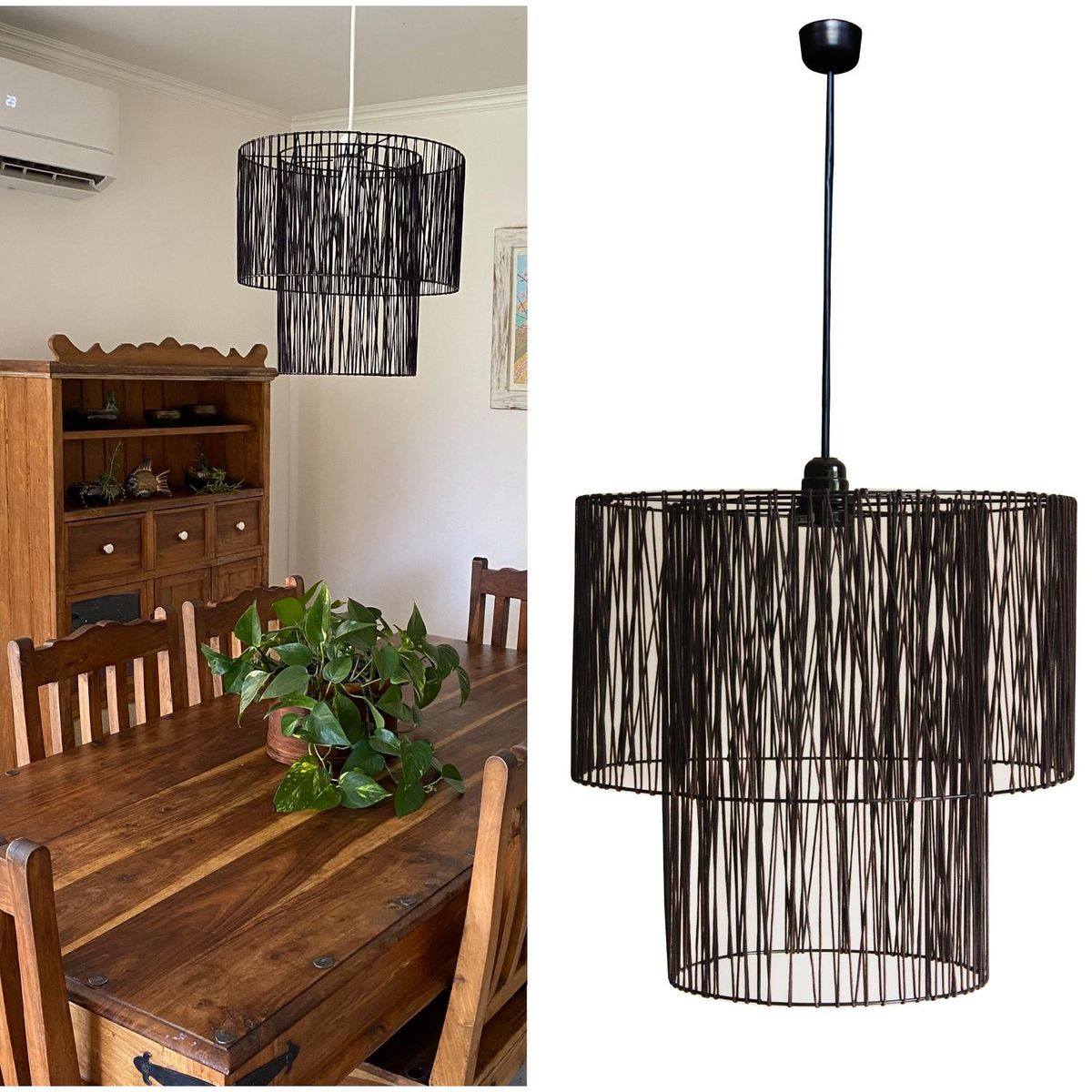 CAROLD STEVENS - Lámpara Colgante Duo Negro