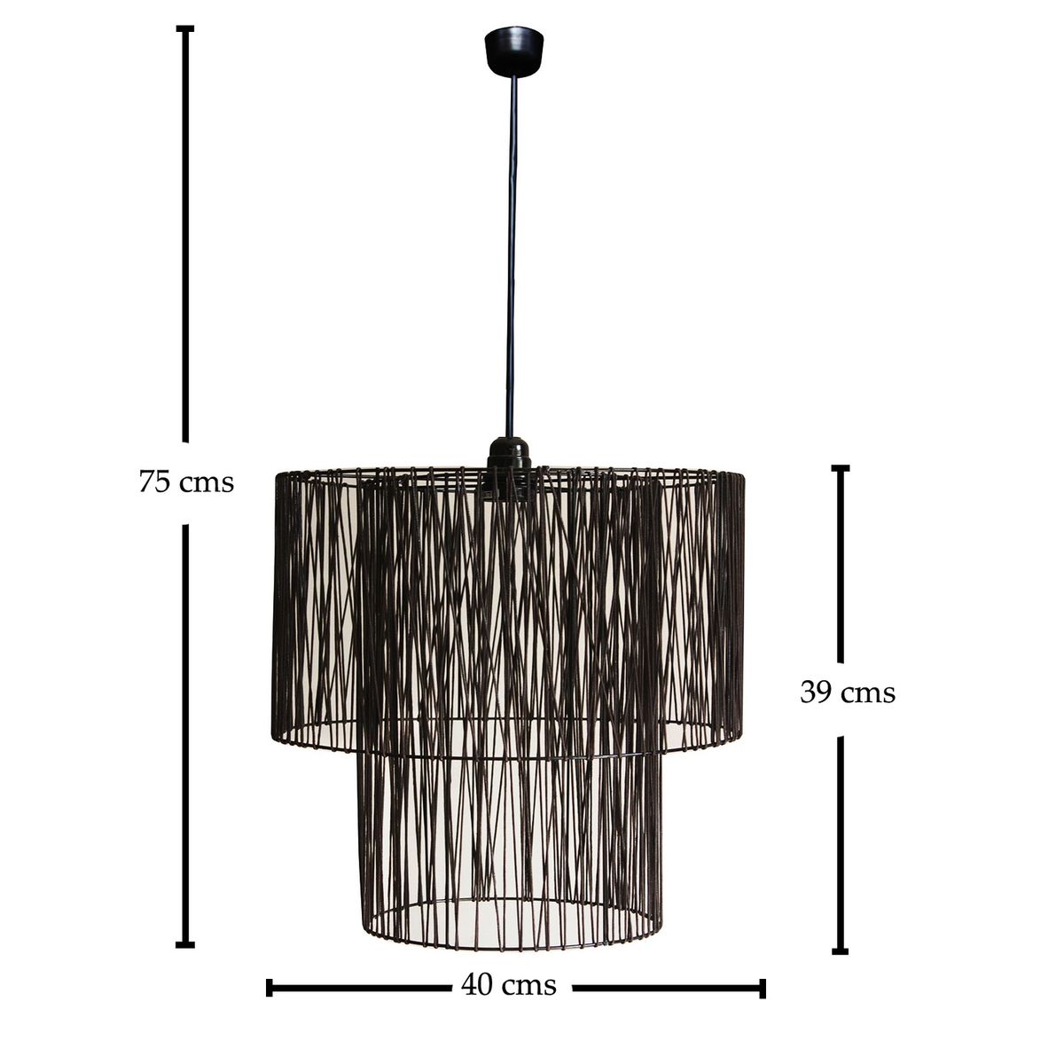 CAROLD STEVENS - Lámpara Colgante Duo Negro