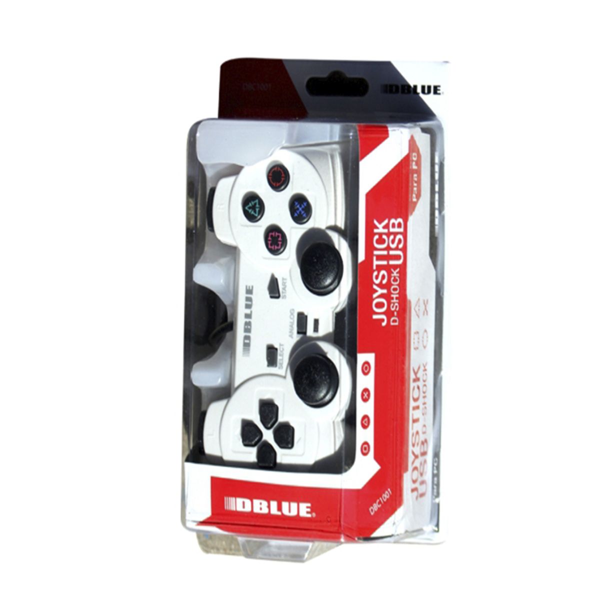 DBLUE - Joystick Usb Pc Con Vibración Color Blanco - Ps