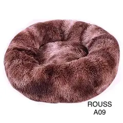 GENERICO - Cama para Mascotas Acolchada y Peludita 100cm Cafe Jaspeado