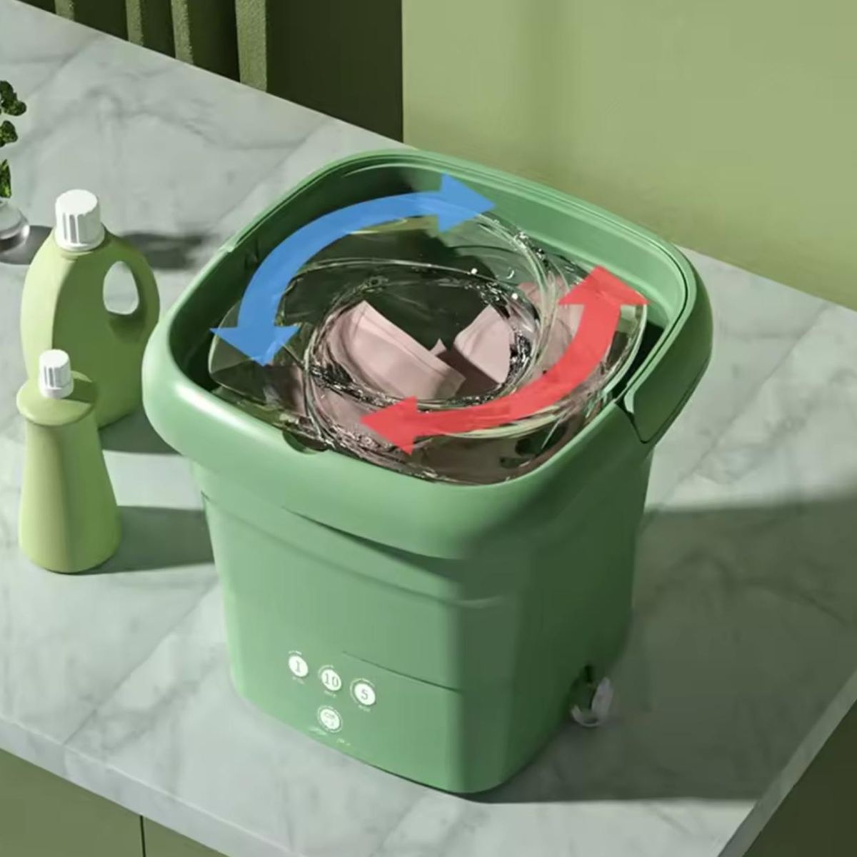 GENERICO - Mini Lavadora Portátil Plegable Para Ropa Pequeña