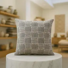 ARMONIA - Funda de almohadón 45x45 tribal gris decoración CL 694