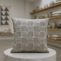 ARMONIA - Cubre cojín 45x45 tribal gris estilo boho envío Chile 694