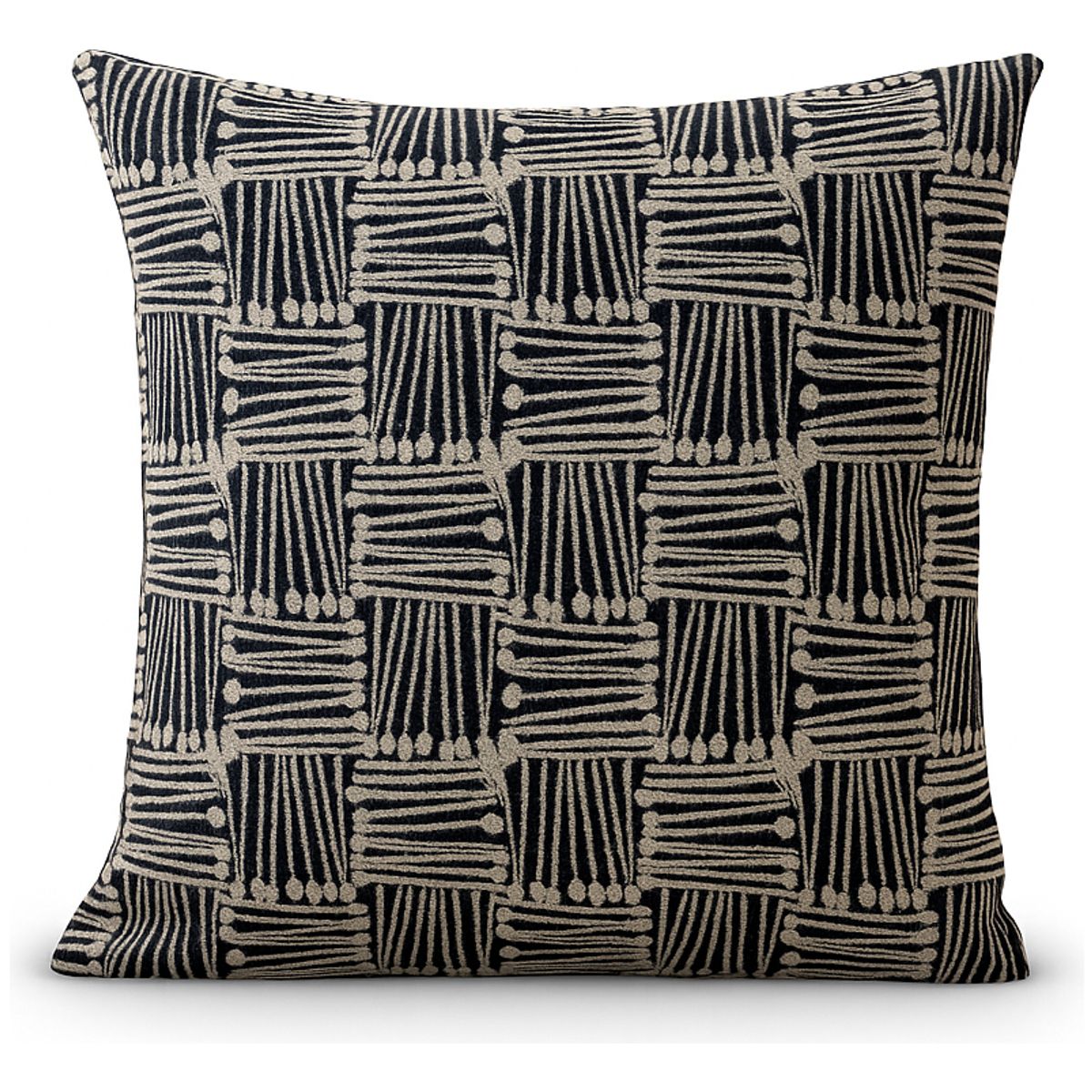 ARMONIA - Funda de cojín tribal negro 45x45 algodón suave 694