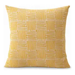 ARMONIA - Funda de cojín tribal amarillo 45x45 algodón suave 694