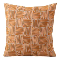 ARMONIA - Funda de cojín tribal naranjo 45x45 algodón suave 694