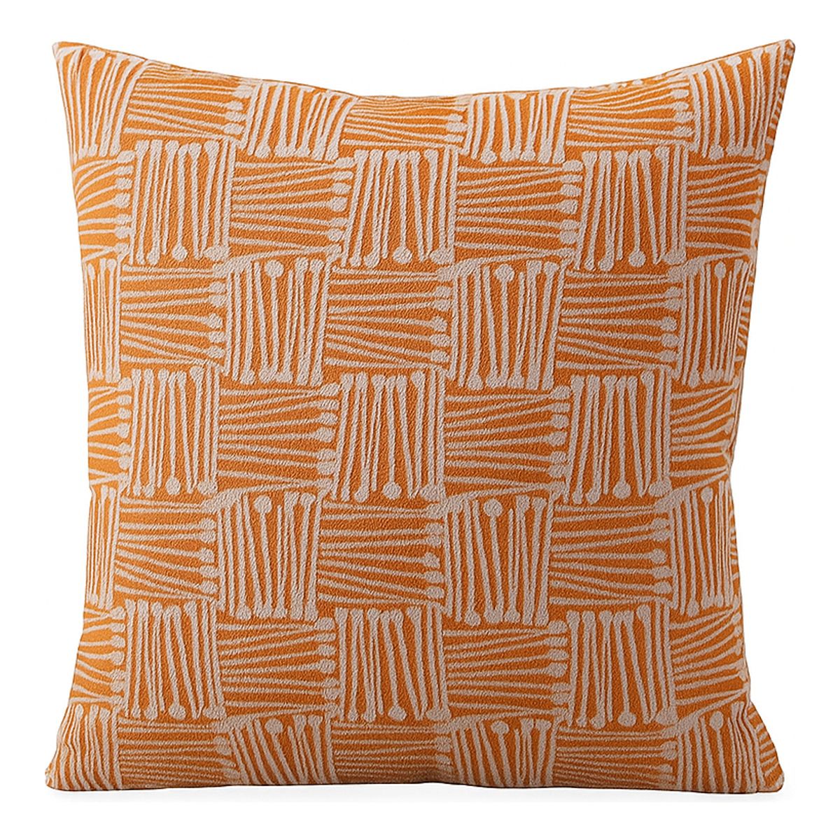 ARMONIA - Funda de cojín tribal naranjo 45x45 algodón suave 694