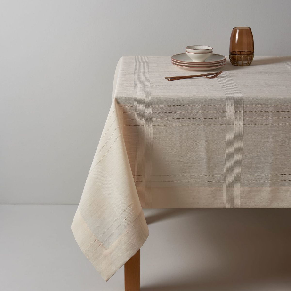 Mantel Rectangular Antimanchas Beige 160x220 cm, marca MROTTO - Foto 2