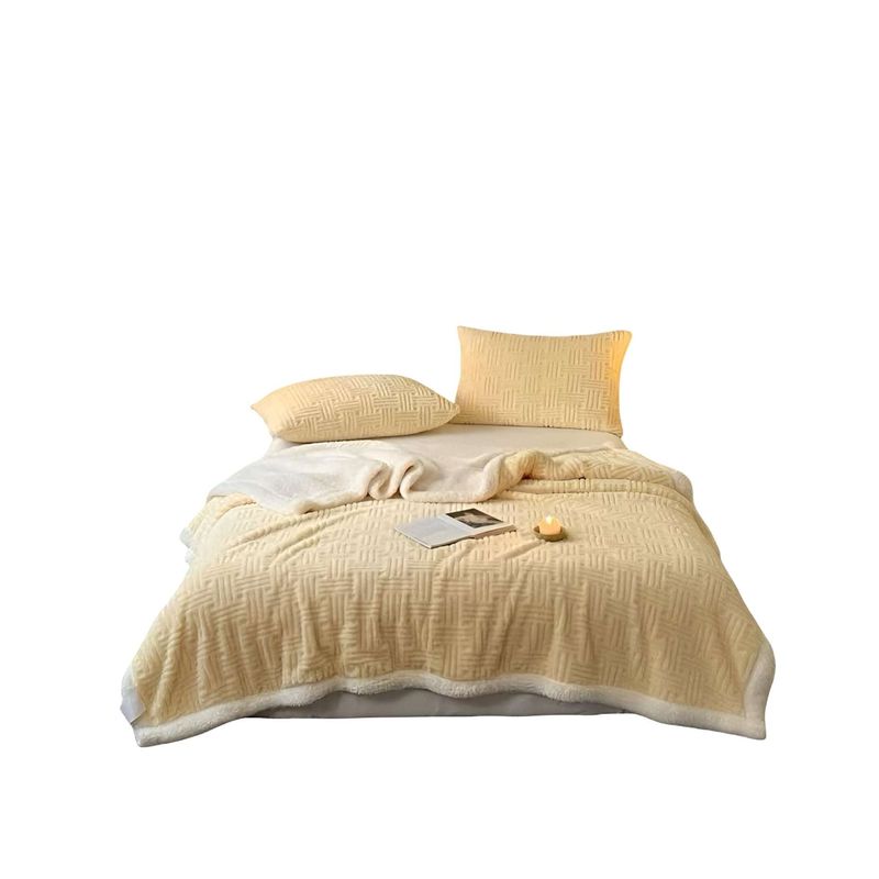 GENERICO - FRAZADA DE INVIERNO DISEÑO 2025 MEDIDA 200X230 cm AMARILLO