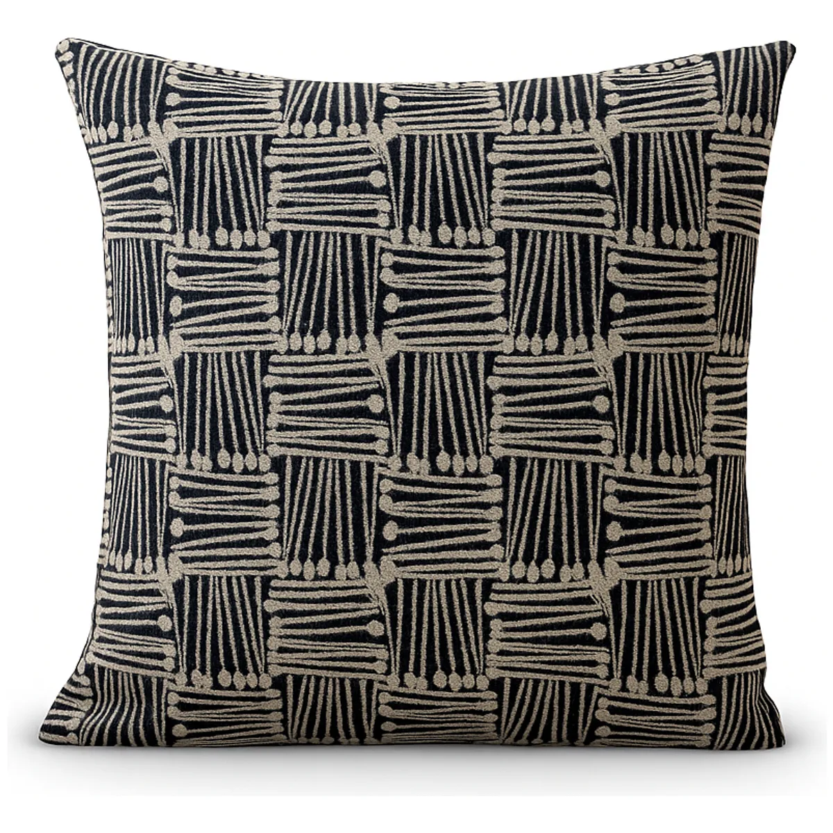 ARMONIA - Funda de cojín tribal negro 45x45 algodón suave 694