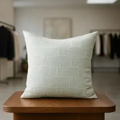 ARMONIA - Funda de cojín tribal verde claro 45x45 algodón suave 694