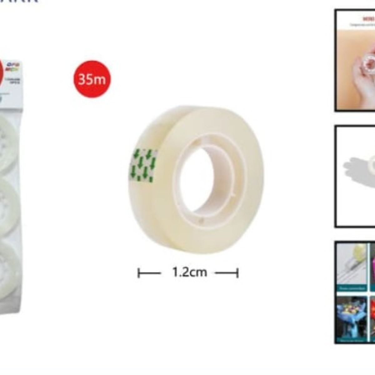 GENERICO - Cinta Plastica Transparente 1,2 Cm X 35 M Set 9 unidades