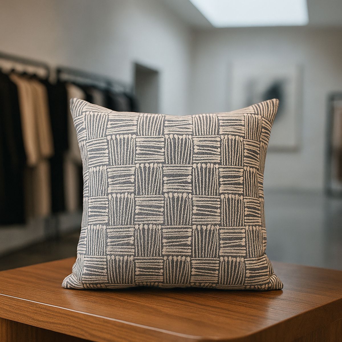 ARMONIA - Funda cojín decorativa gris 45x45 sofá dormitorio 694