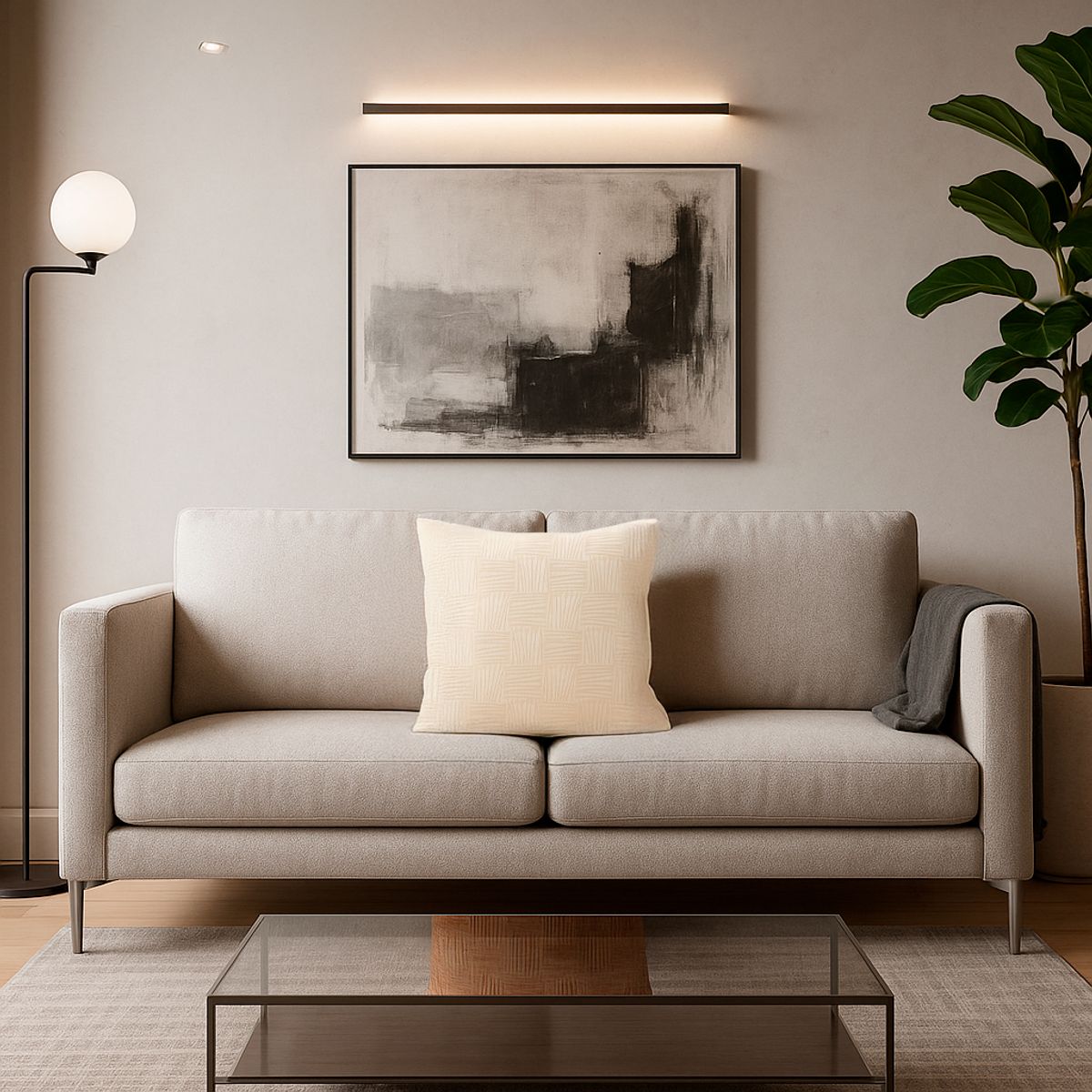 ARMONIA - Funda de cojín tribal beige 45x45 para living chileno 694