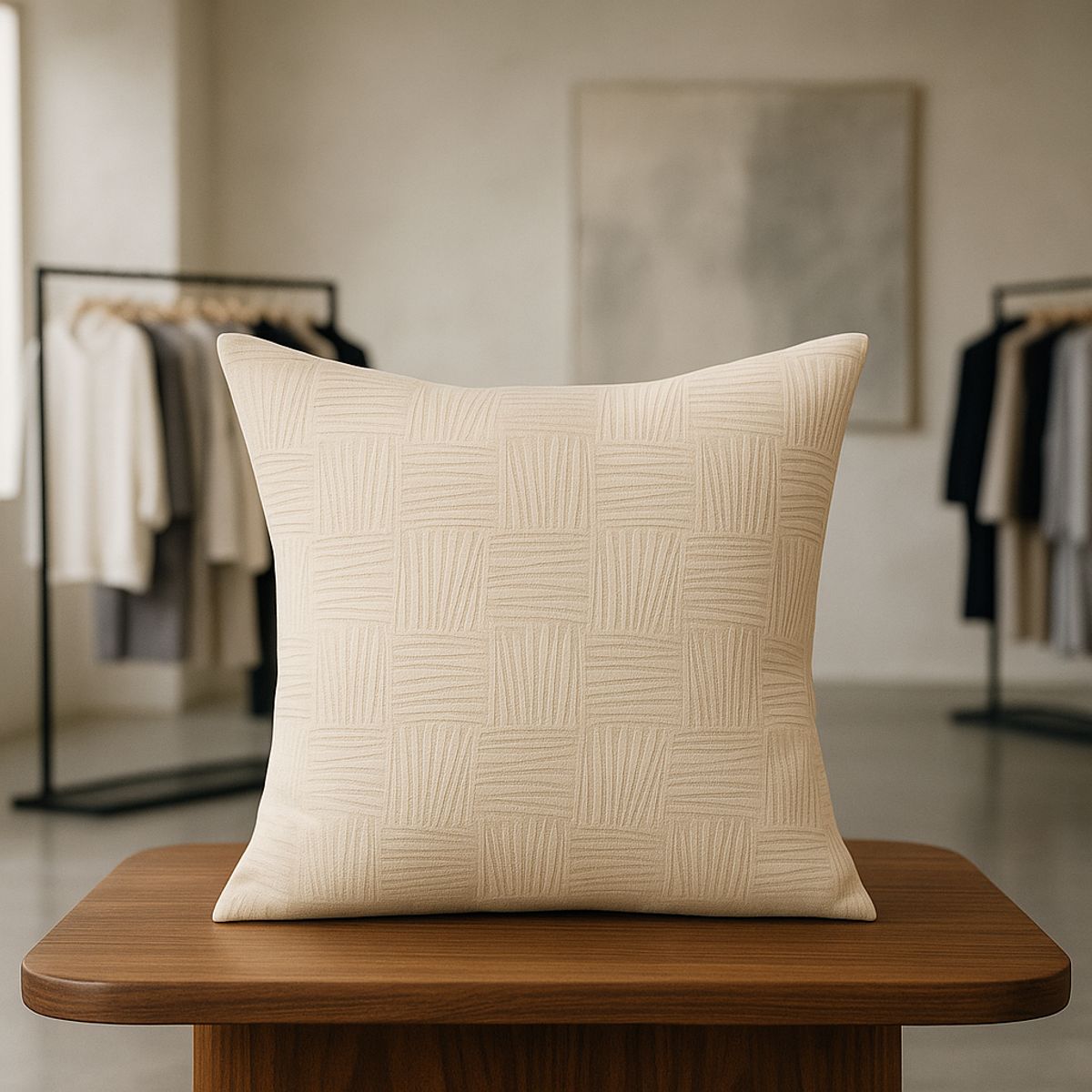 ARMONIA - Funda de almohadón 45x45 tribal beige decoración hogar CL 694